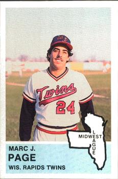 1982 Fritsch Wisconsin Rapids Twins #24 Marc Page Front