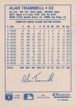 1989 Kenner Starting Lineup Cards One-on-One #4118067000 Alan Trammell Back
