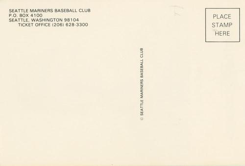 1983 Seattle Mariners Postcards #NNO Tony Bernazard Back