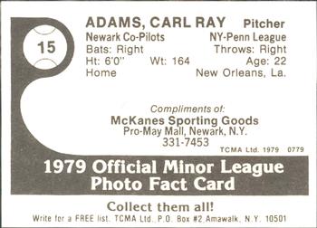 1979 TCMA Newark Co-Pilots #15 Carl Adams Back