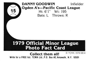 1979 TCMA Ogden A's #15 Danny Goodwin Back