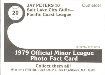 1979 TCMA Salt Lake City Gulls #20 Jay Peters Back