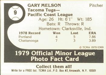 1979 TCMA Tacoma Tugs #9 Gary Melson Back
