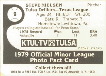 1979 TCMA Tulsa Drillers #9 Steve Nielsen Back
