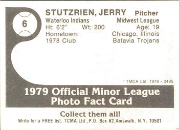 1979 TCMA Waterloo Indians #6 Jerry Stutzriem Back