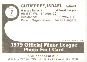 1979 TCMA Wausau Timbers #7 Israel Gutierrez Back