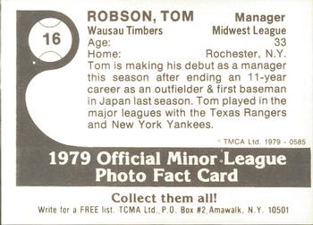 1979 TCMA Wausau Timbers #16 Tom Robson Back