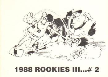 1988 Rookies III (unlicensed) #2 Chris Sabo Back