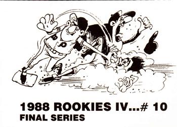 1988 Rookies IV Final Series (unlicensed) #10 Sandy Alomar Back