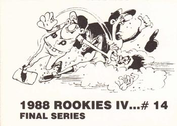 1988 Rookies IV Final Series (unlicensed) #14 Jody Reed Back