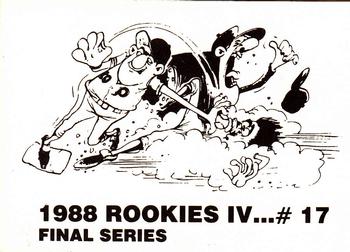 1988 Rookies IV Final Series (unlicensed) #17 Kevin Elster Back