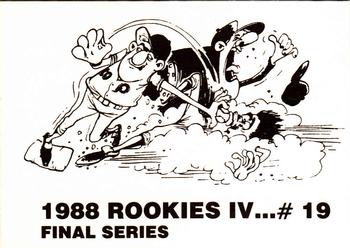 1988 Rookies IV Final Series (unlicensed) #19 Mark Grace Back