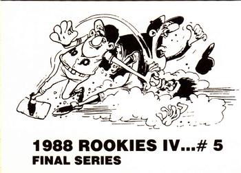 1988 Rookies IV Final Series (unlicensed) #5 Joey Meyer Back