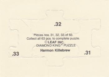 1991 Leaf - Harmon Killebrew Puzzle #31-33 Harmon Killebrew Back