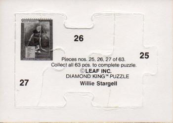 1991 Donruss - Willie Stargell Puzzle #25-27 Willie Stargell Back