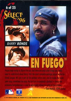 1996 Select - En Fuego #6 Barry Bonds Back