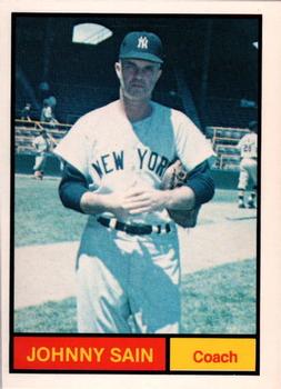 1982 Galasso 1961 World Champions New York Yankees #25 Johnny Sain Front