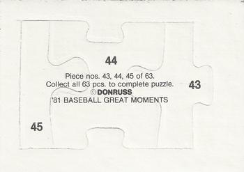 1982 Donruss - Babe Ruth Puzzle #43-45 '81 Baseball Great Moments (Babe Ruth) Back