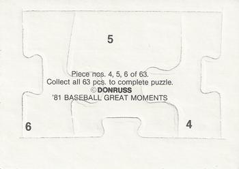 1982 Donruss - Babe Ruth Puzzle #4-6 '81 Baseball Great Moments (Babe Ruth) Back