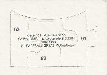 1982 Donruss - Babe Ruth Puzzle #61-63 '81 Baseball Great Moments (Babe Ruth) Back