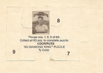 1983 Donruss - Ty Cobb Puzzle #7-9 Ty Cobb Back
