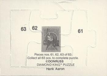 1986 Donruss - Hank Aaron Puzzle #61-63 Hank Aaron Back