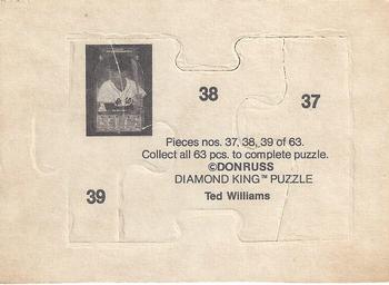 1984 Donruss Action All-Stars - Ted Williams Puzzle #37-39 Ted Williams Back