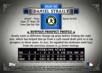 2012 Bowman Sterling - Prospect Autographs #BSAP-DS Daniel Straily Back