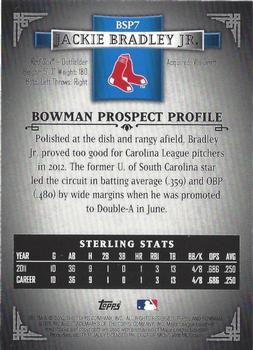 2012 Bowman Sterling - Prospects #BSP7 Jackie Bradley Jr. Back