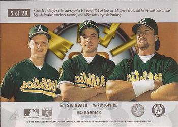 1996 Select - Team Nucleus #5 Mark McGwire / Mike Bordick / Terry Steinbach Back