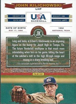 2012 Panini USA Baseball - 18U National Team Signatures #JK John Kilichowski Back