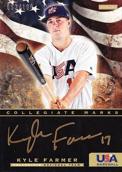 2012 Panini USA Baseball - Collegiate National Team Collegiate Marks Signatures #7 Kyle Farmer Front