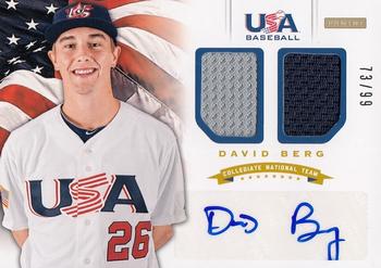 2012 Panini USA Baseball - Collegiate National Team Dual Jerseys Signatures #1 David Berg Front