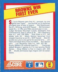 1989 Score - Magic Motion: A Year to Remember #13 St. Louis Browns: 1944 Back