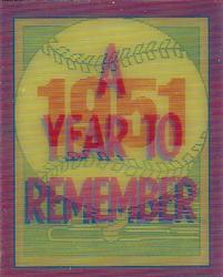 1989 Score - Magic Motion: A Year to Remember #20 Bobby Thomson: 1951 Front
