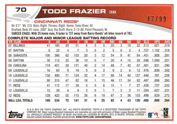 2013 Topps - Camo #70 Todd Frazier Back