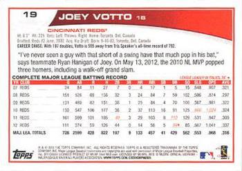2013 Topps - Emerald Foil #19 Joey Votto Back