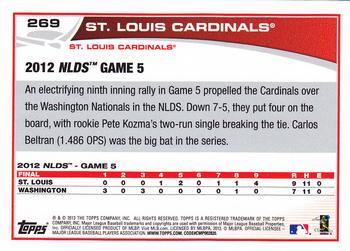 2013 Topps - Emerald Foil #269 St. Louis Cardinals Back