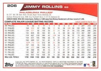 2013 Topps - Emerald Foil #206 Jimmy Rollins Back