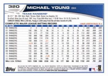 2013 Topps - Emerald Foil #320 Michael Young Back