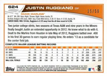2013 Topps - Pink #624 Justin Ruggiano Back
