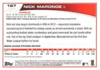 2013 Topps - Red #187 Nick Maronde Back