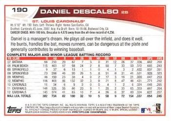 2013 Topps - Red #190 Daniel Descalso Back