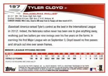 2013 Topps - Red #197 Tyler Cloyd Back