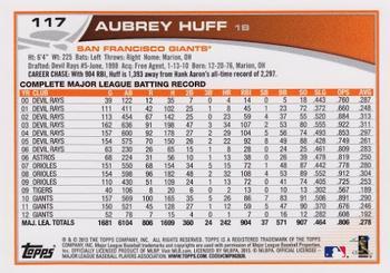 2013 Topps - Blue #117 Aubrey Huff Back