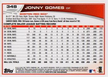 2013 Topps - Blue #348 Jonny Gomes Back
