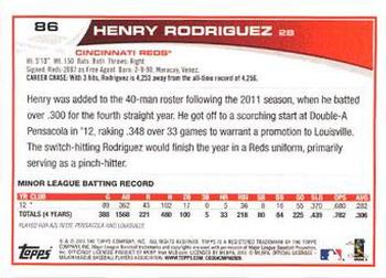 2013 Topps - Blue #86 Henry Rodriguez Back