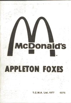 1977 TCMA Appleton Foxes #0275 Keith Rokosz Back