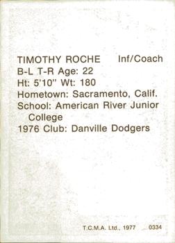 1977 TCMA Clinton Dodgers #0334 Tim Roche Back
