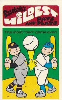 1974 Fleer Official Major League Patches - Baseball's Wildest Days and Plays #5 Most Tied Game Ever Front